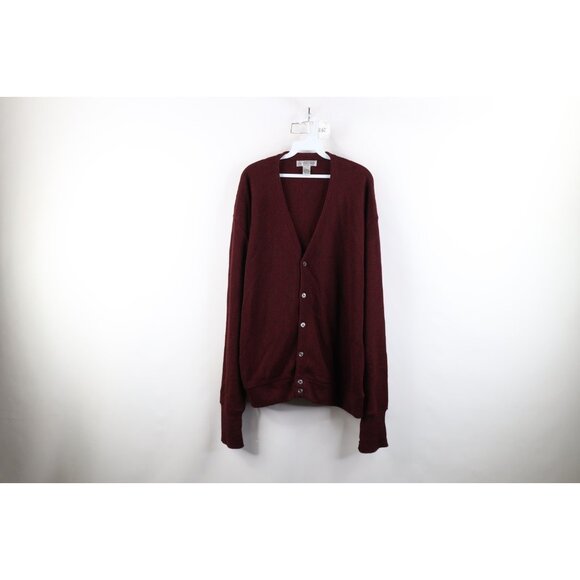 Vtg 90s Streetwear Mens XL Blank Knit Grandpa Cardigan